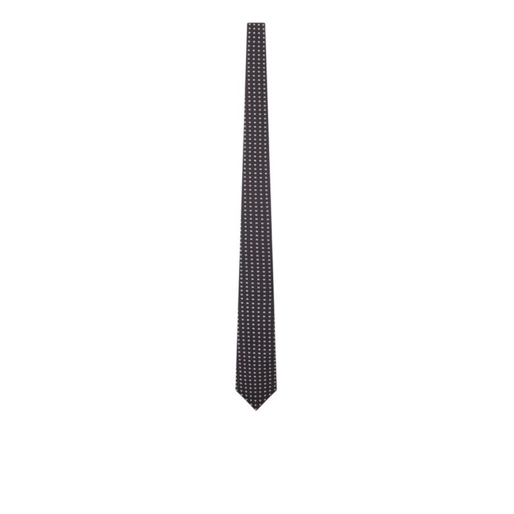 Tom Ford Men Silk Tie With Geometric Micro-Motif